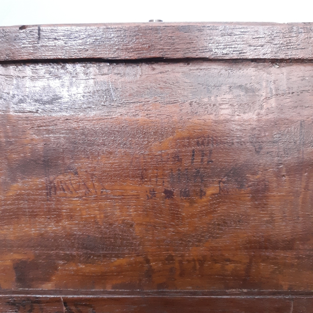 19th C Carved Rosewood Chinese Locking Antique Wooden Treasure Box Ships - Picture 15 of 16